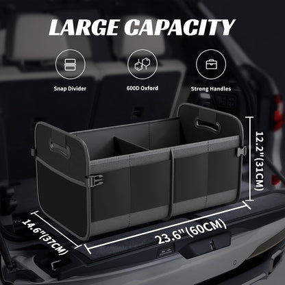 Car Trunk Organizer, Foldable Organizer For Car, Automotive Consoles & Organizers, Storage With Reinforced Handles (Small, Black)