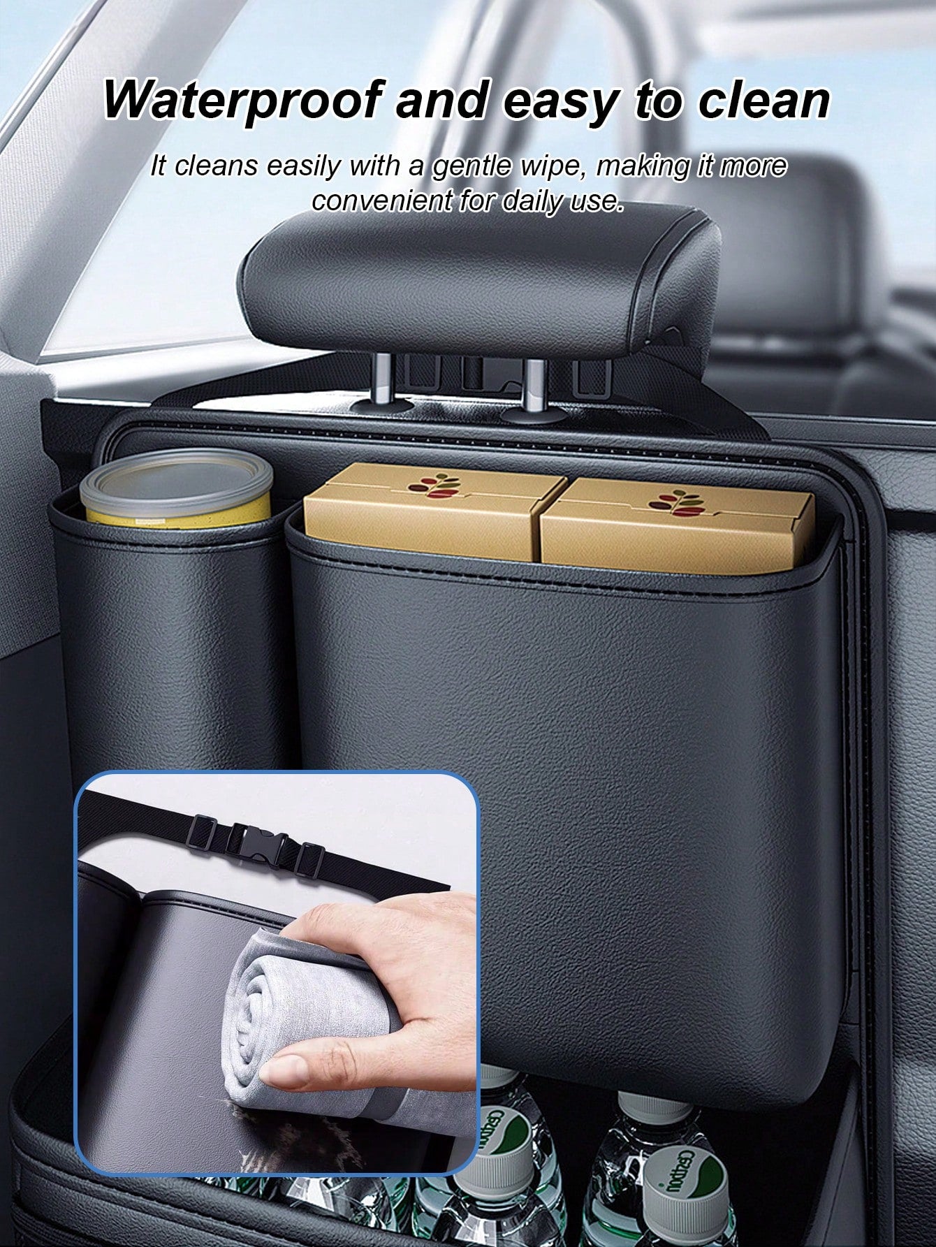 Car Trunk Organizer Hanging Bag- Multi-Compartment Backseat Pocket, Suitable For SUV, Hatchback And Sedan, Waterproof And Durable Trunk Storage Box With Adjustable Buckles And Strong Hook And Loop, B