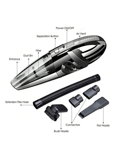 Car Vacuum, Portable Car Vacuum Cleaner 4000Pa, Small 120W Handheld Vacuum Cleaner, 3.28Ft Corded, Car Accessories Kit For Car Interior Cleaning
