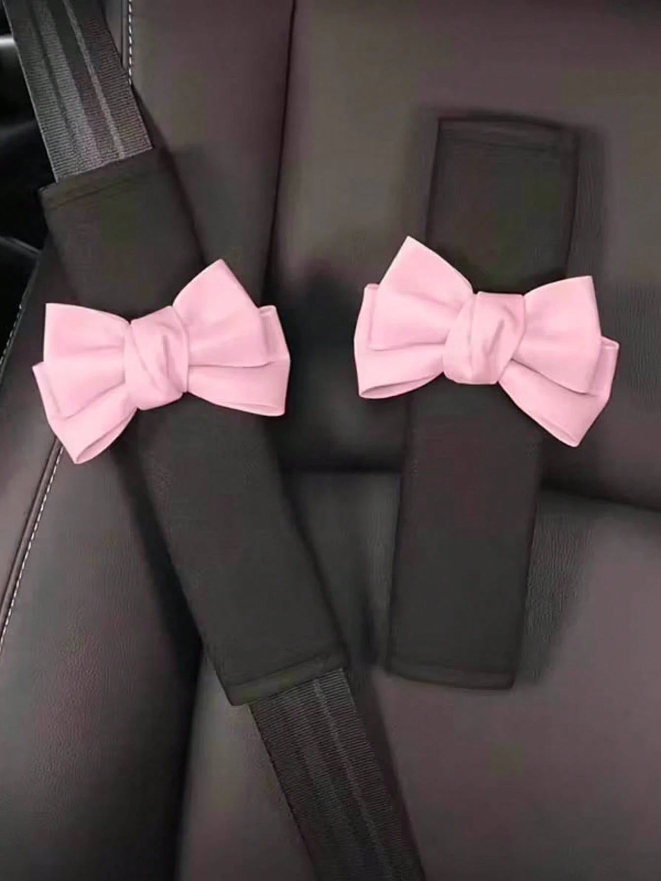 Car With Leather Bow Shoulder Pad Car Interior Decoration Supplies Car Cute Protective Cover All Seasons.