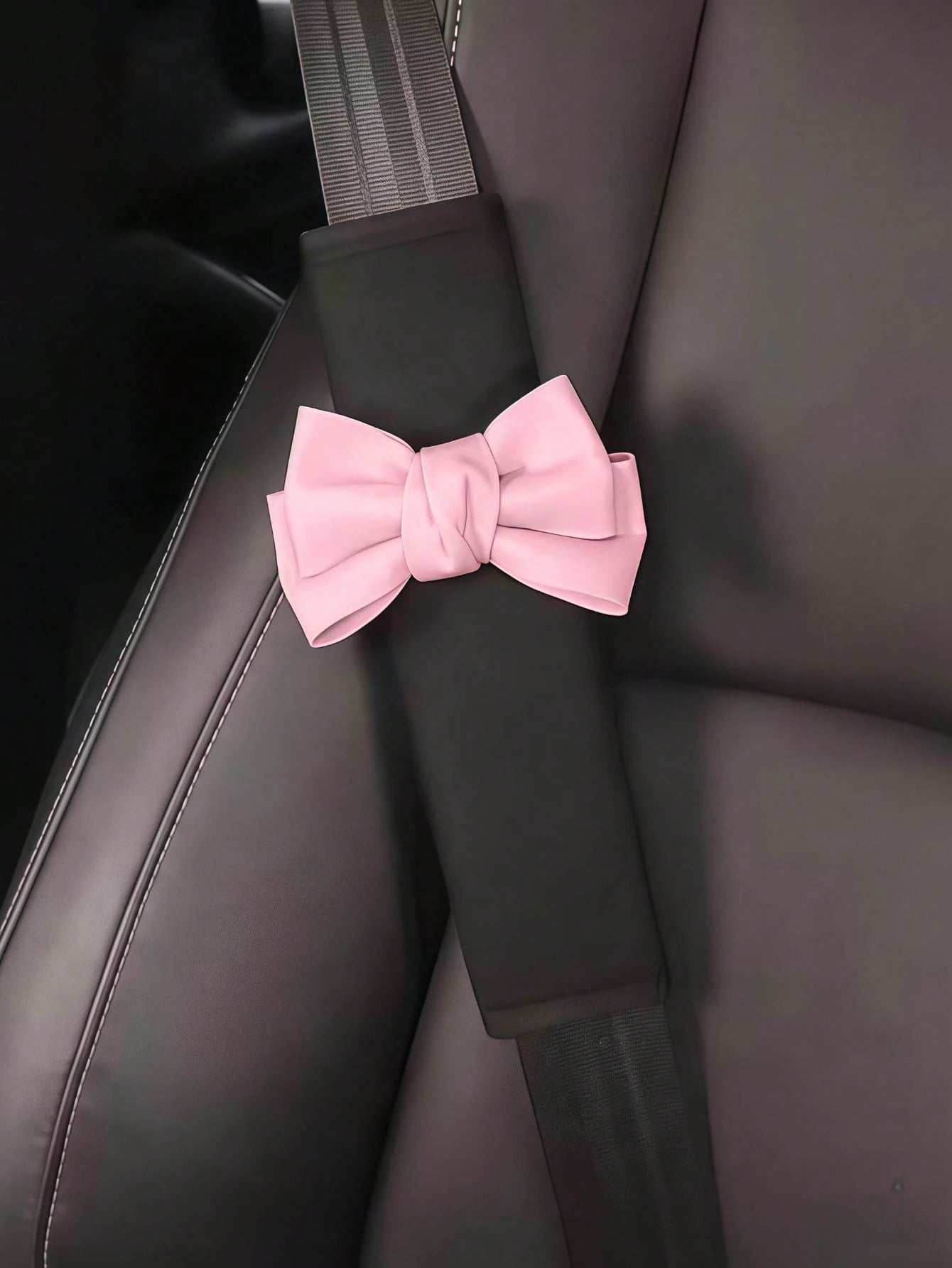 Car With Leather Bow Shoulder Pad Car Interior Decoration Supplies Car Cute Protective Cover All Seasons.