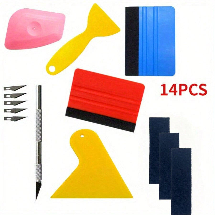 Car Wrap Kit, Wall Paper Scraper, Car Wrap Felt Squeegee (Suitable For Car Wrapping, Window Tinting, Sticker Installation)
