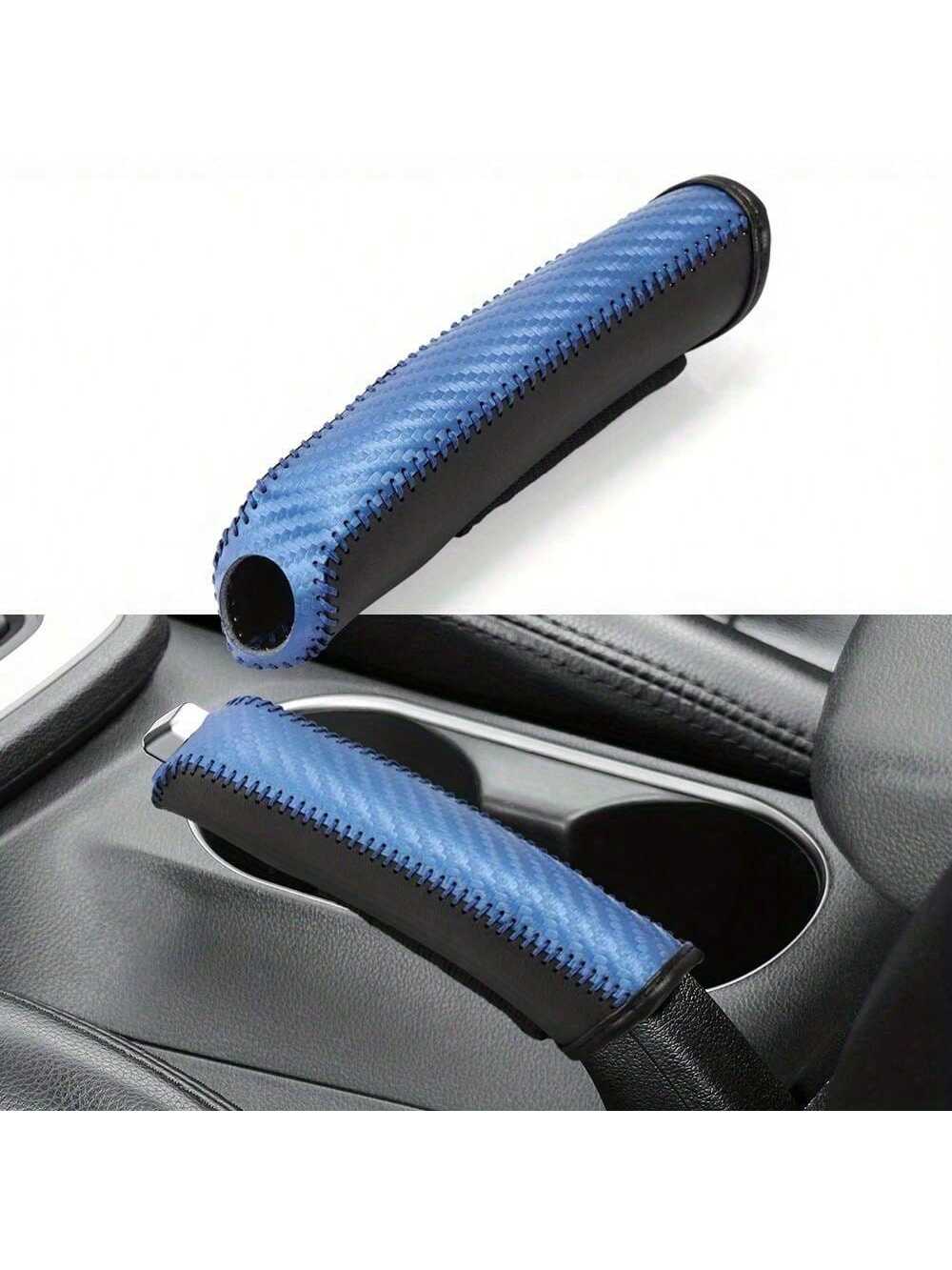 Carbon Fiber Car PU Leather Handbrake Cover Protective Sleeve Hand Brake Protection Car Interior Accessories