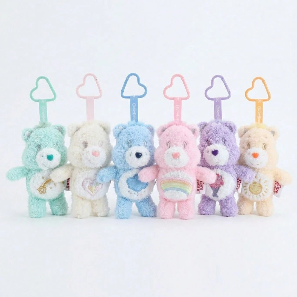 Care Bears 15cm Plush Keychain Bag Charm Stuffed Doll Backpack Pendant Stuffed Doll Gift Cartoon Anime Decorative Key Ring Accessory