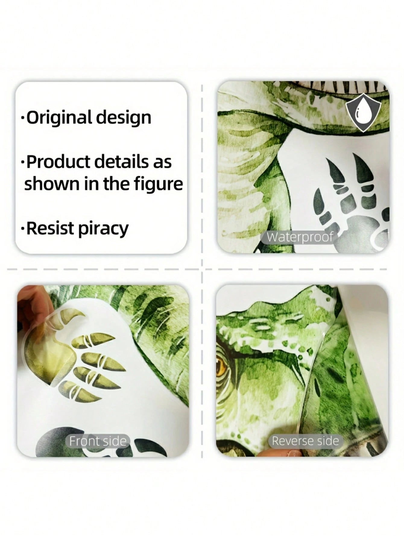 Cartoon Hand-Painted Dinosaur & Plant Wall Stickers, Nursery Bedroom Decor, Kindergarten Wall Decoration, Living Room Background Wall Home Decals