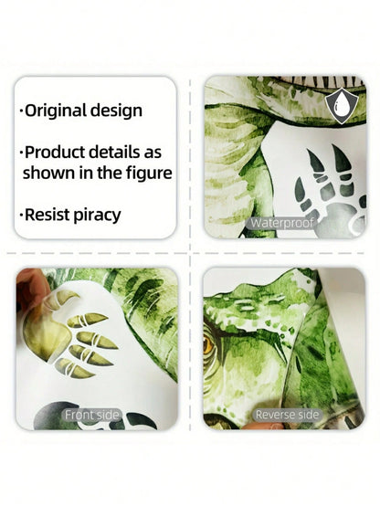 Cartoon Hand-Painted Dinosaur & Plant Wall Stickers, Nursery Bedroom Decor, Kindergarten Wall Decoration, Living Room Background Wall Home Decals