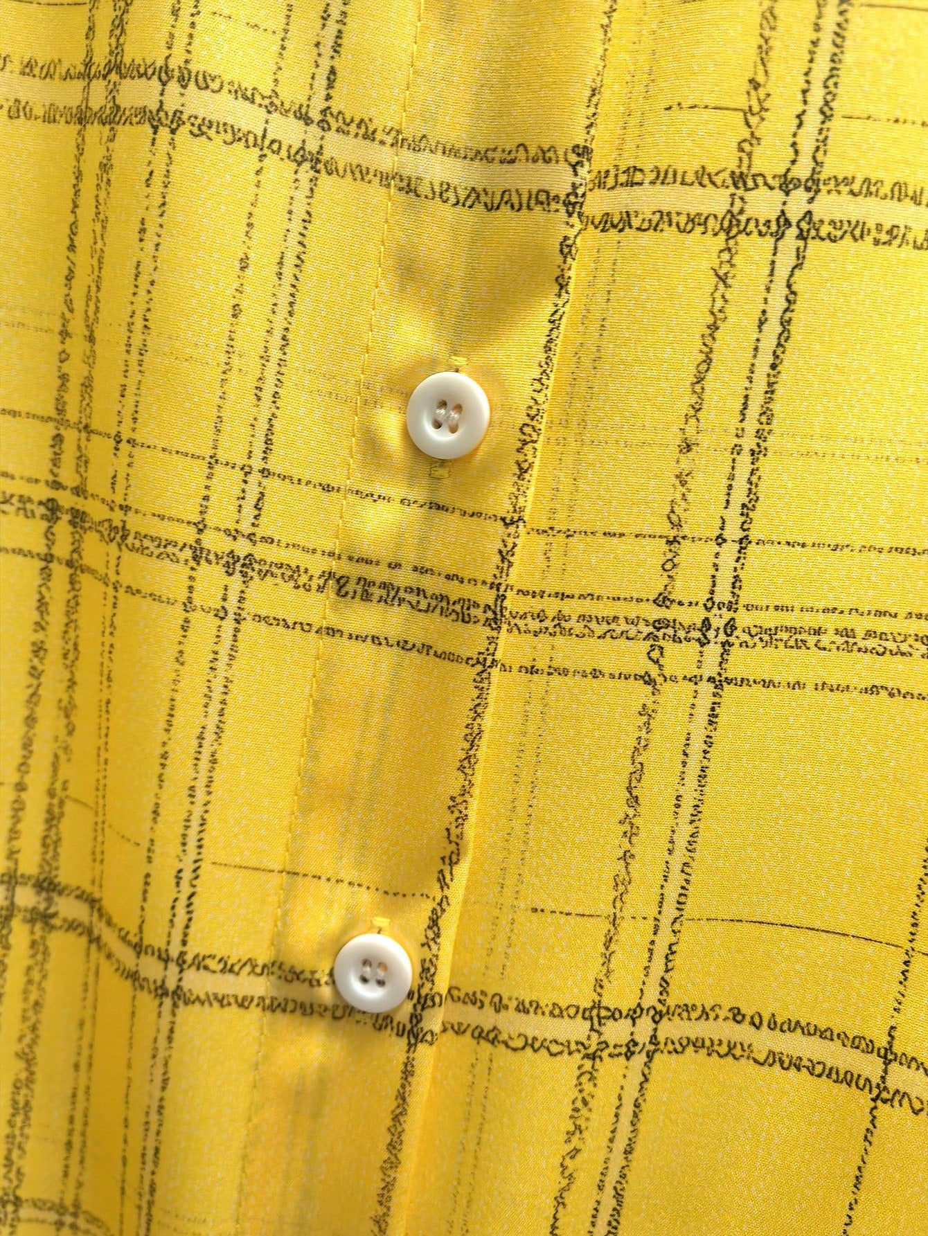 Casual Fashion Plaid Print Women's Plus Size Long Sleeve Button-Up Shirt Blouse Yellow