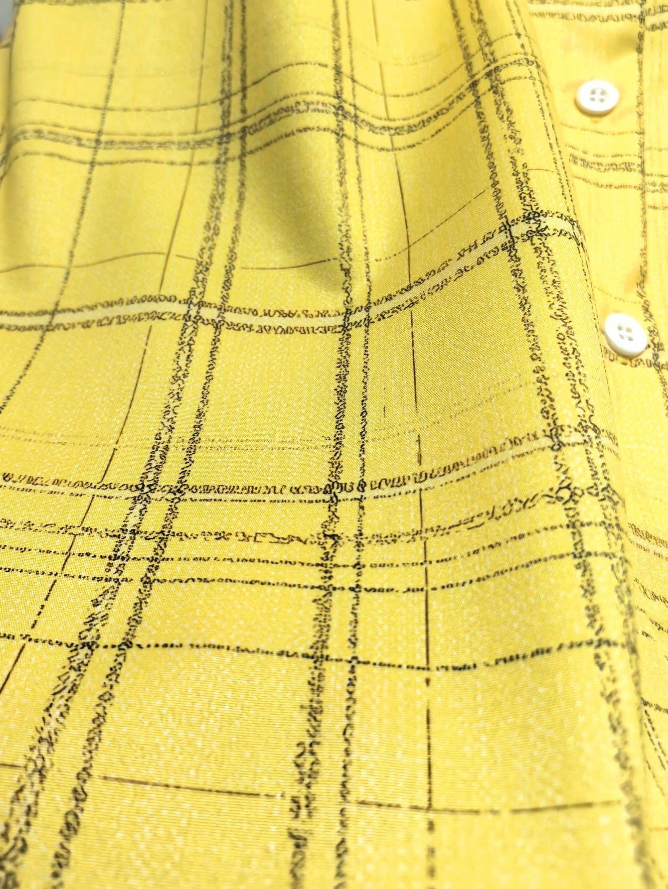 Casual Fashion Plaid Print Women's Plus Size Long Sleeve Button-Up Shirt Blouse Yellow