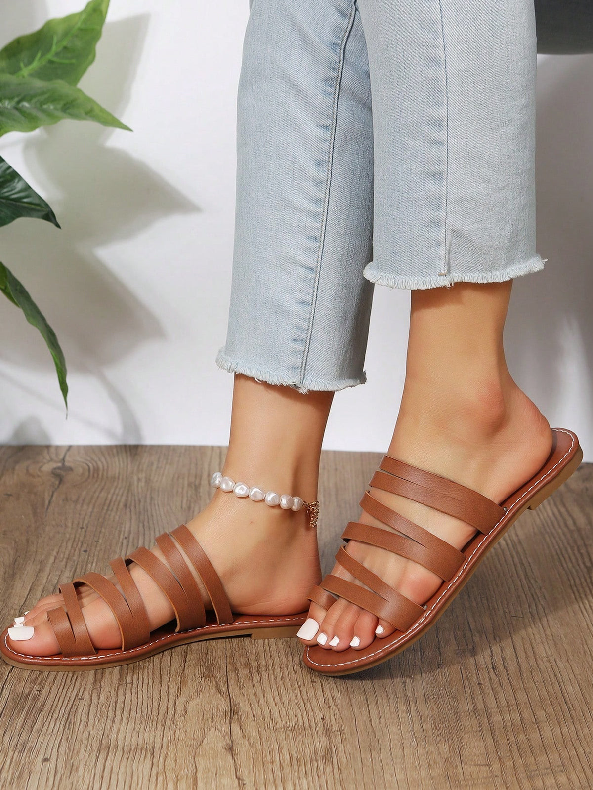 Casual Fashionable Flat Sandals, Toe Post Strap Flat Slippers, Beach Flip Flops For Women,Spring Summer Outfits