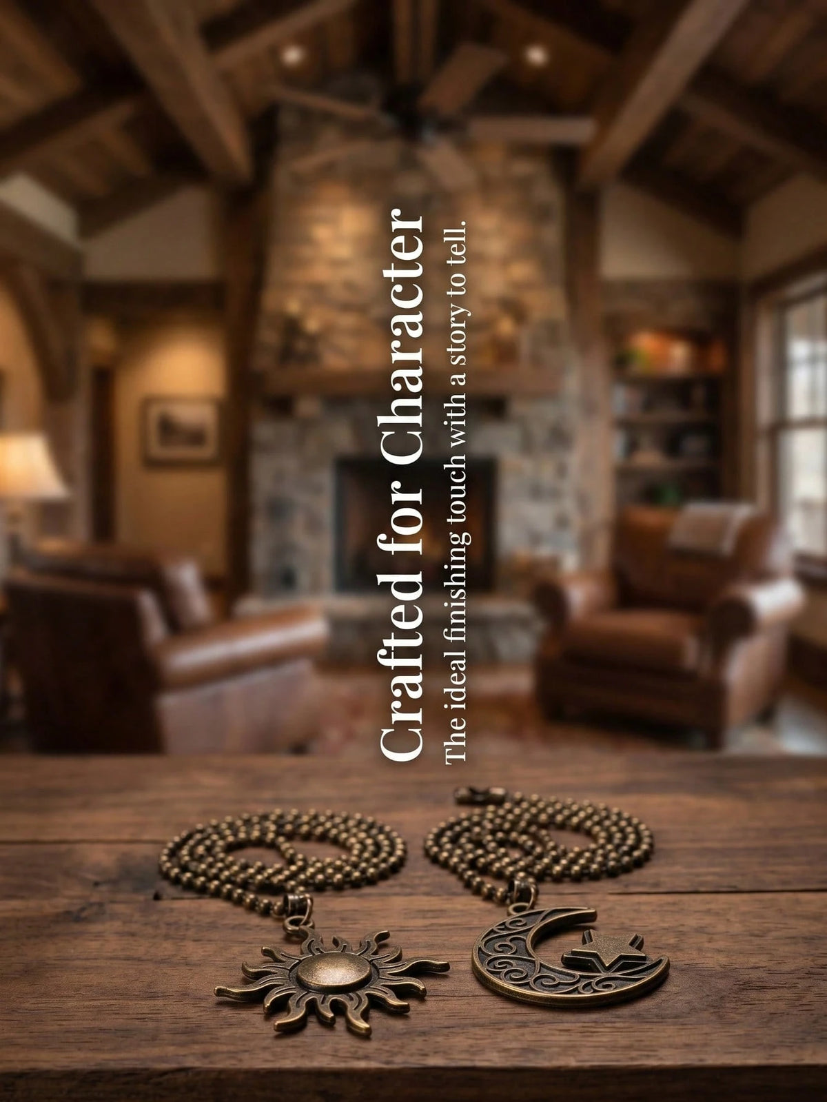 Ceiling Fan Pull Chain Set, 4pcs Moon Pattern Pull Chain Extension, Ceiling Fan Pull Chain Pendant, 12 Inch Ceiling Fan Chain Extender With Ball Fan Chain Connector
