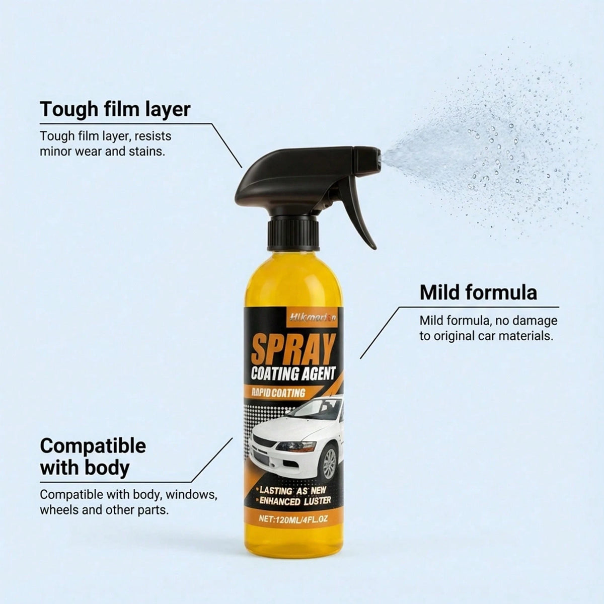 Ceramic Coating For Cars Polish,100ml Shine Car Wax Coating Spray,Easy To Spray Auto Paint Protection, Quick Detailer Spray Wax Washes Car Paint Sealant