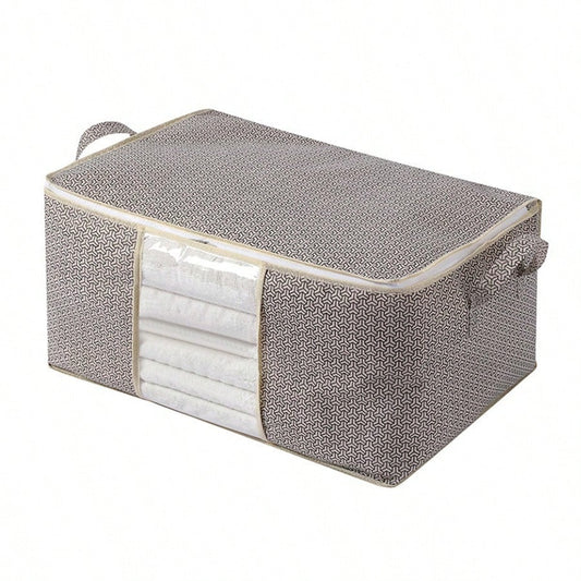 Chainmail Pattern Windowed Cotton Quilt Bag Non-Woven Fabric Quilt Storage Bag Dormitory Multi-Functional Dust-Proof Moving Clothes Organizing Bag