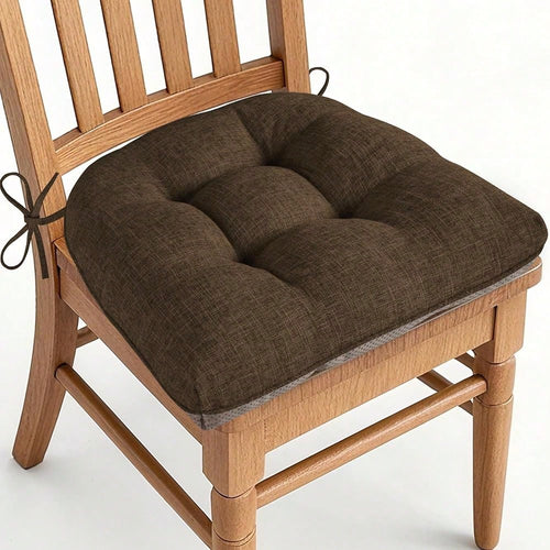 Chair Cushions For Dining Chairs Set Of 1 Kitchen Seat Cushions With Ties And Non Slip BacFKing Tufted Indoor Seat Pad For Kitchen Dining Room 18\ X 17\ X 3\ Coffee