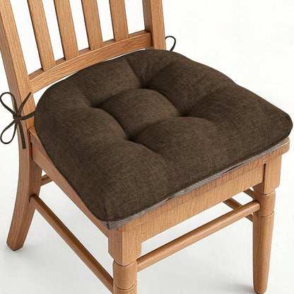 Chair Cushions For Dining Chairs Set Of 1 Kitchen Seat Cushions With Ties And Non Slip BacFKing Tufted Indoor Seat Pad For Kitchen Dining Room 18\ X 17\ X 3\ Coffee