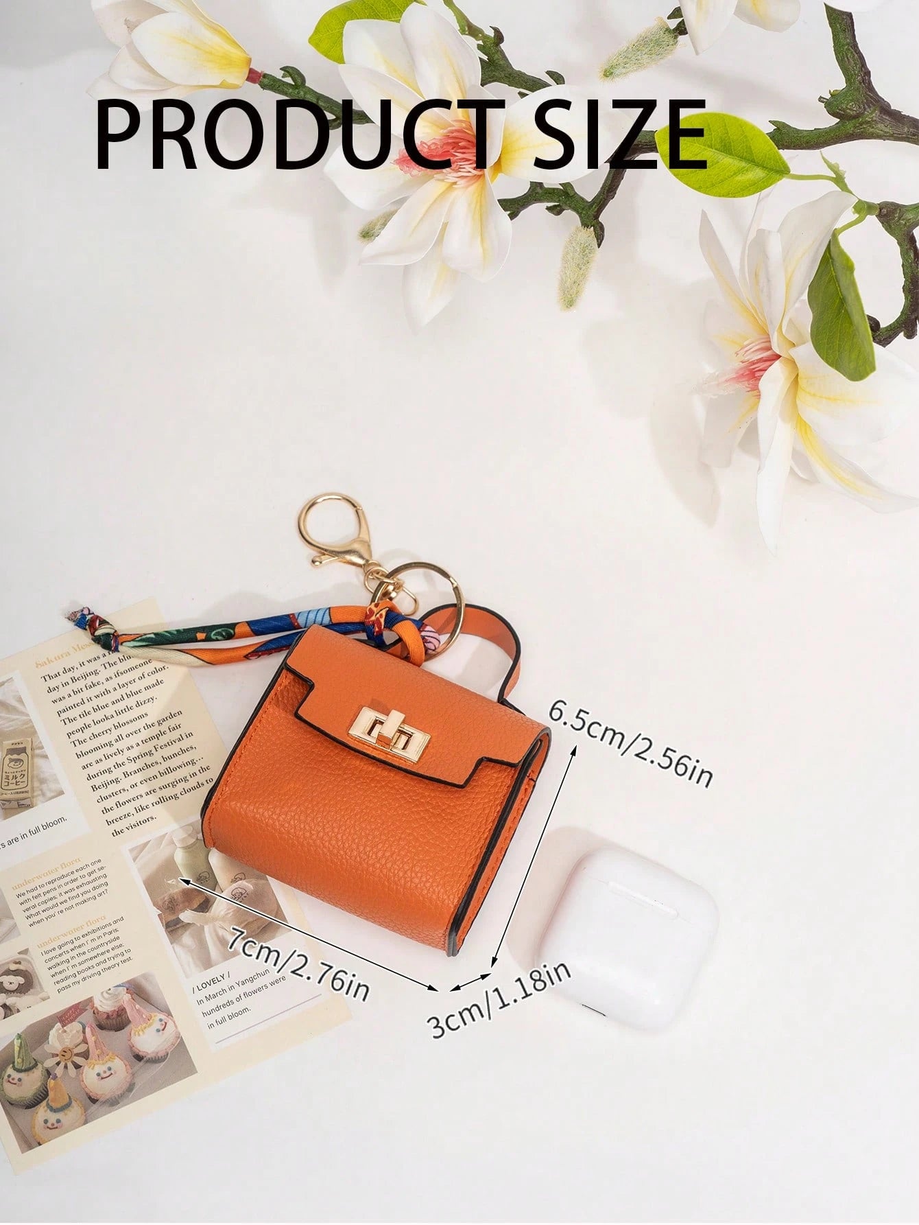 CHARM INFINITE Mini Square Leather Bag Charm Luxury Cute Bag Pendant Fashion Decorative Accessory Creative Keychain Gift For Women Lipstick Bag Earphone Bag Wallet Mini Wallet Coin Purse Wallet Purse