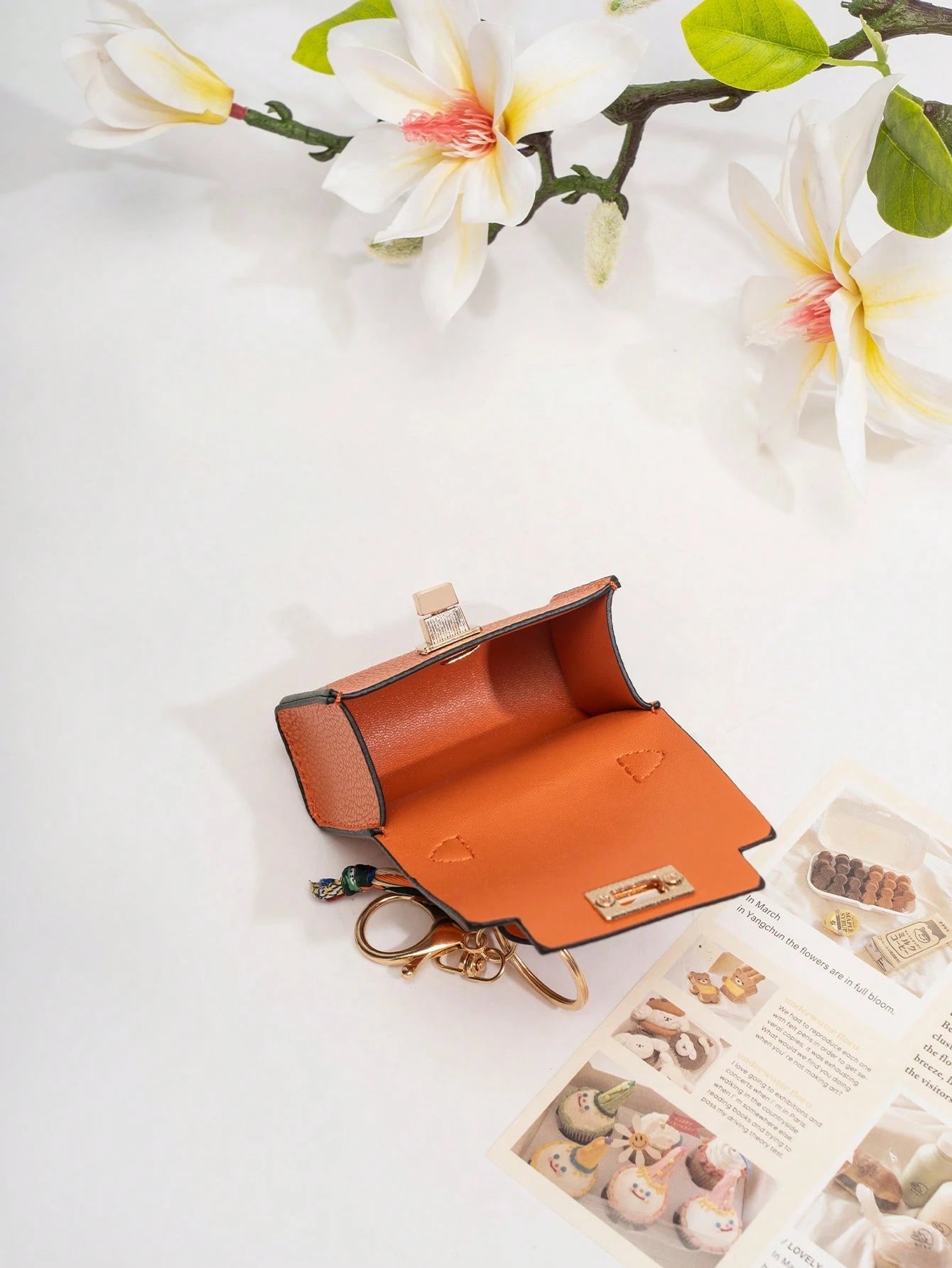 CHARM INFINITE Mini Square Leather Bag Charm Luxury Cute Bag Pendant Fashion Decorative Accessory Creative Keychain Gift For Women Lipstick Bag Earphone Bag Wallet Mini Wallet Coin Purse Wallet Purse