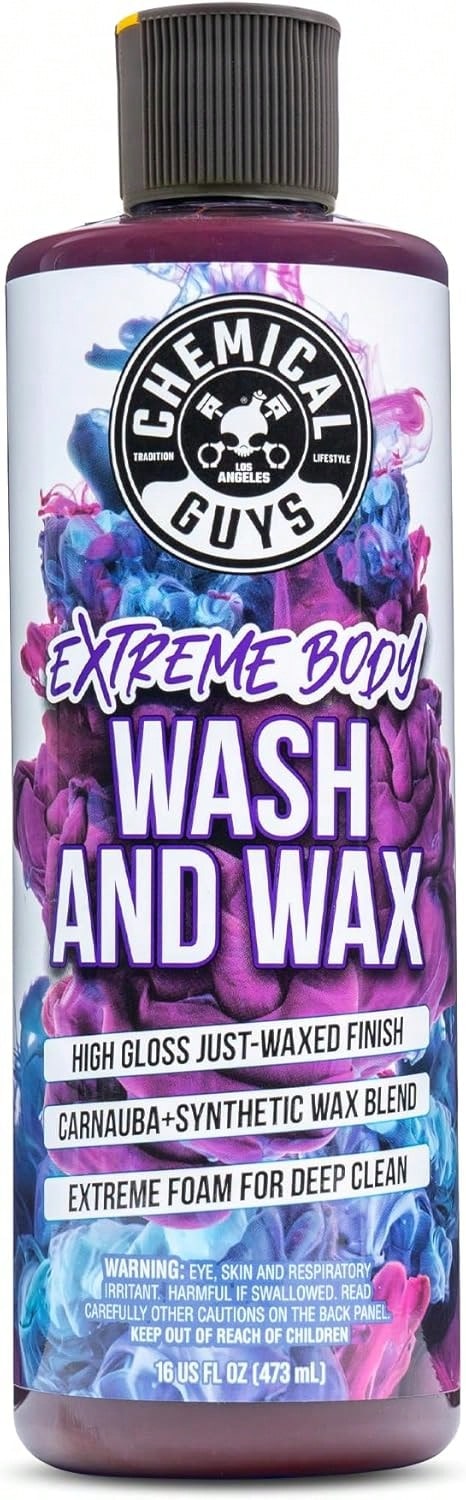 Chemical Guys Extreme Bodywash &Amp; Wax Foaming Car Wash Soap- Soap For Foam Cannons, Foam Guns, Or Bucket Washes For Cars, Trucks, Motorcycles, RVs, And More, Grape Scent- 16 Oz