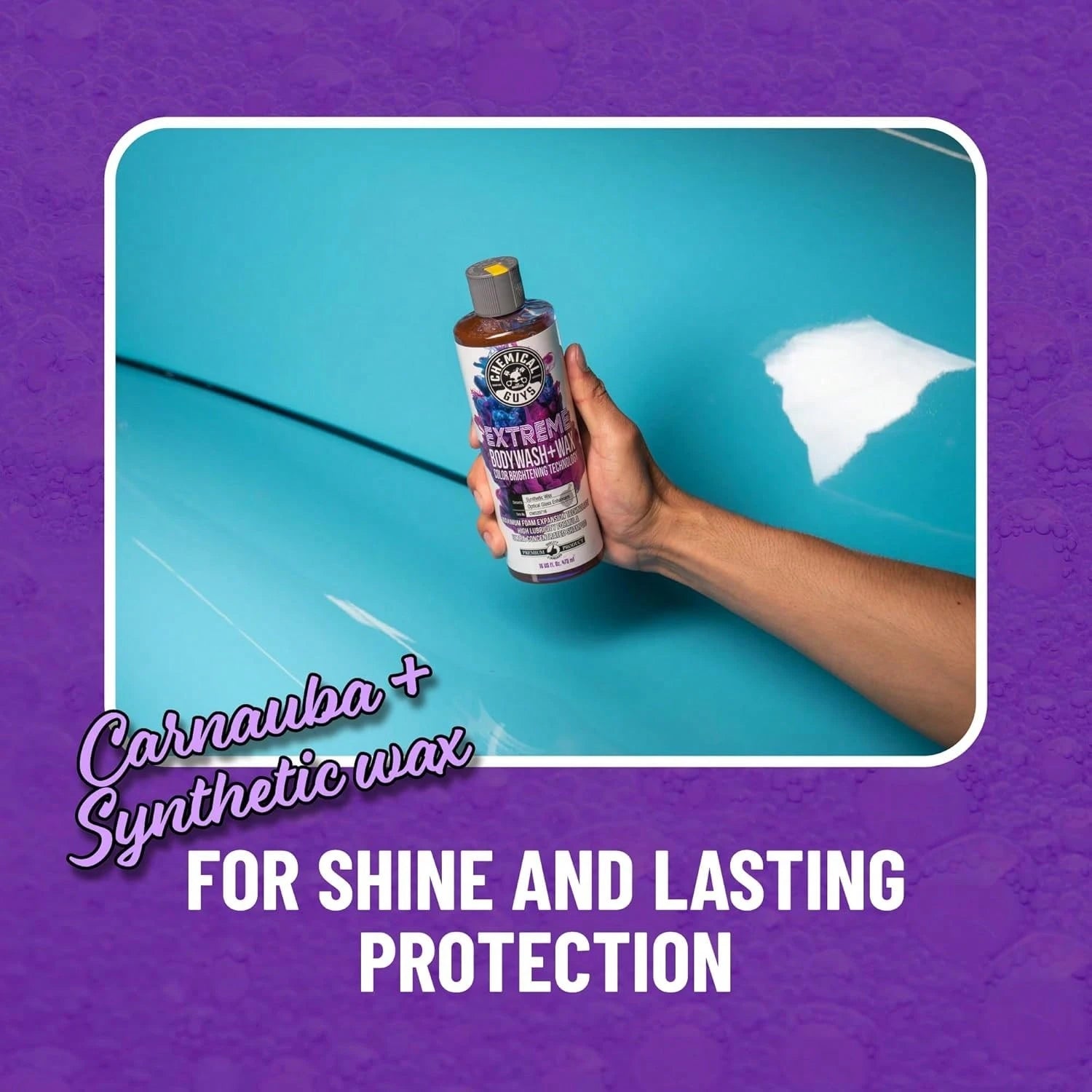 Chemical Guys Extreme Bodywash &Amp; Wax Foaming Car Wash Soap- Soap For Foam Cannons, Foam Guns, Or Bucket Washes For Cars, Trucks, Motorcycles, RVs, And More, Grape Scent- 16 Oz