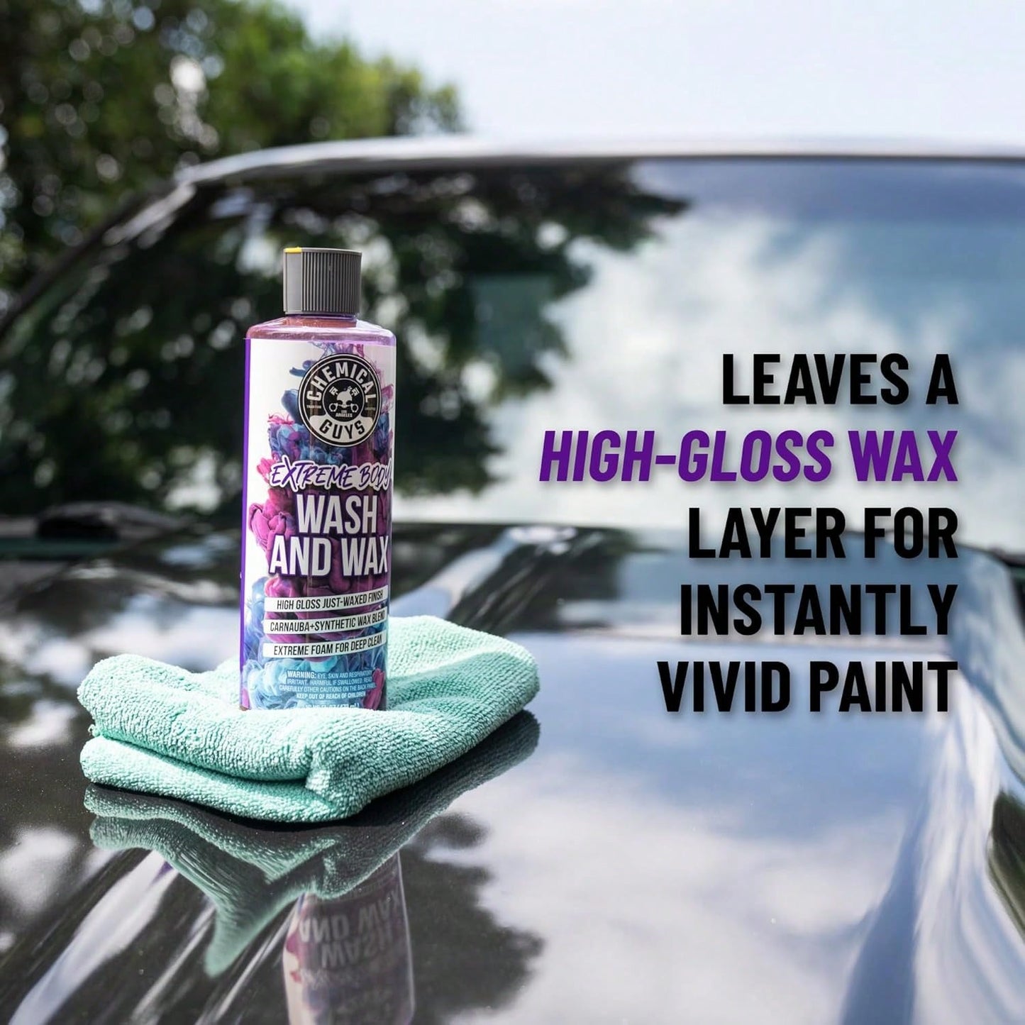 Chemical Guys Extreme Bodywash &Amp; Wax Foaming Car Wash Soap- Soap For Foam Cannons, Foam Guns, Or Bucket Washes For Cars, Trucks, Motorcycles, RVs, And More, Grape Scent- 16 Oz