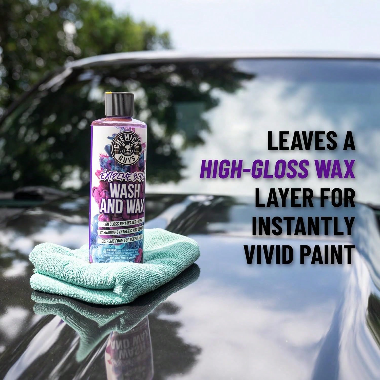 Chemical Guys Extreme Bodywash &Amp; Wax Foaming Car Wash Soap- Soap For Foam Cannons, Foam Guns, Or Bucket Washes For Cars, Trucks, Motorcycles, RVs, And More, Grape Scent- 16 Oz