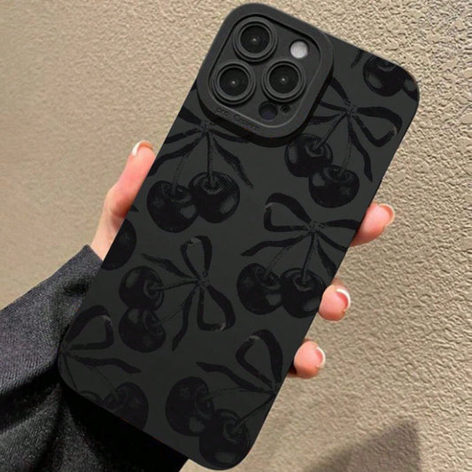 Cherry Pattern Phone Case, Decorative Phone Protector Cover, Phone Accessories Compatible With IPhone 16 15 14 13 12 11 Plus/Pro/Pro Max, Unique Phone Cases
