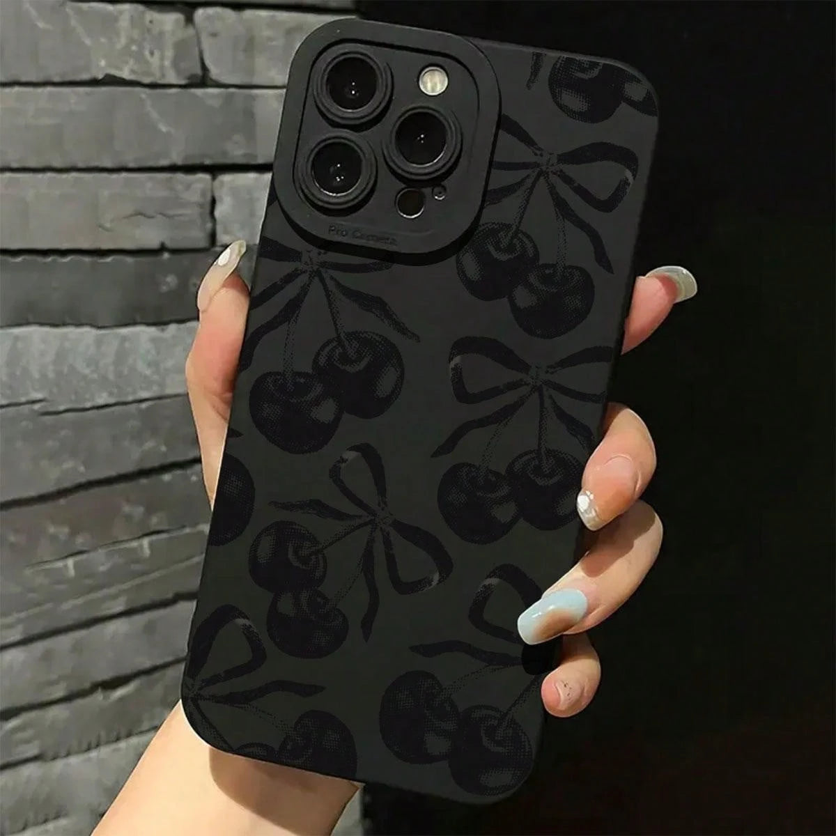 Cherry Pattern Phone Case, Decorative Phone Protector Cover, Phone Accessories Compatible With IPhone 16 15 14 13 12 11 Plus/Pro/Pro Max, Unique Phone Cases