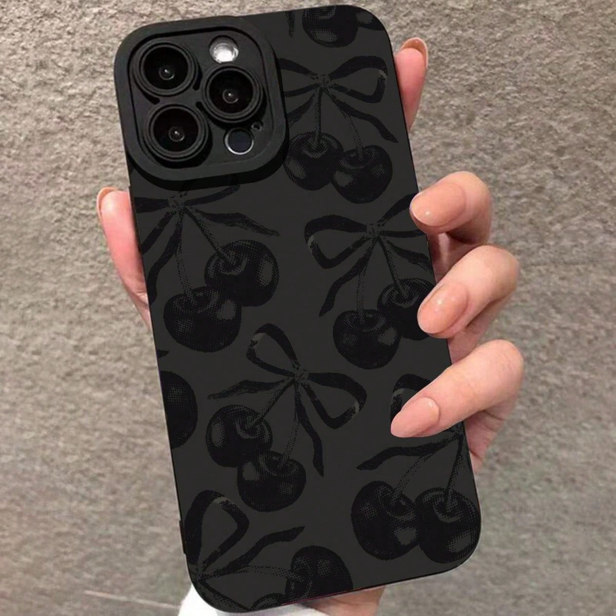 Cherry Pattern Phone Case, Decorative Phone Protector Cover, Phone Accessories Compatible With IPhone 16 15 14 13 12 11 Plus/Pro/Pro Max, Unique Phone Cases
