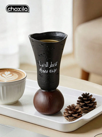 choxila 1pc Resin Incense Burner,,A Sophisticated Home Decor Fragrance Diffuser, Elegant Arabic Calligraphy Design, Home Decoration Ornament, Festival Decorative Piece. Perfect For Afternoon Tea Sess