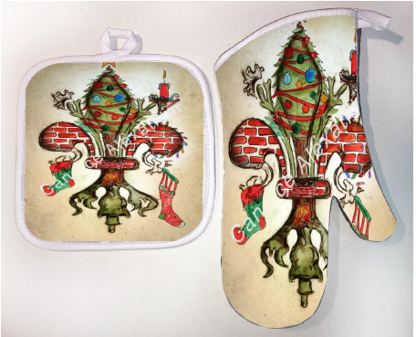 Pot Holder & Oven Mitt Set