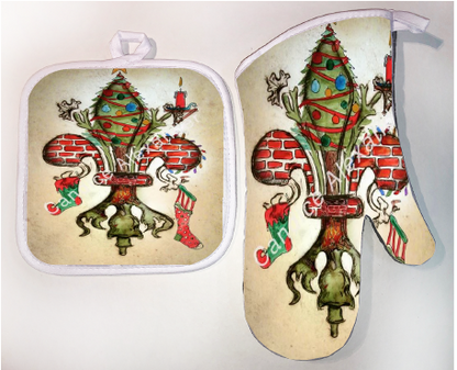 Pot Holder & Oven Mitt Set
