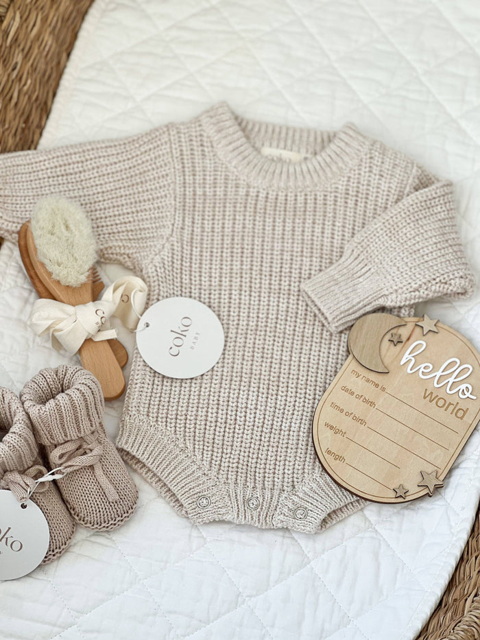 Chunky Knit Romper - OAT