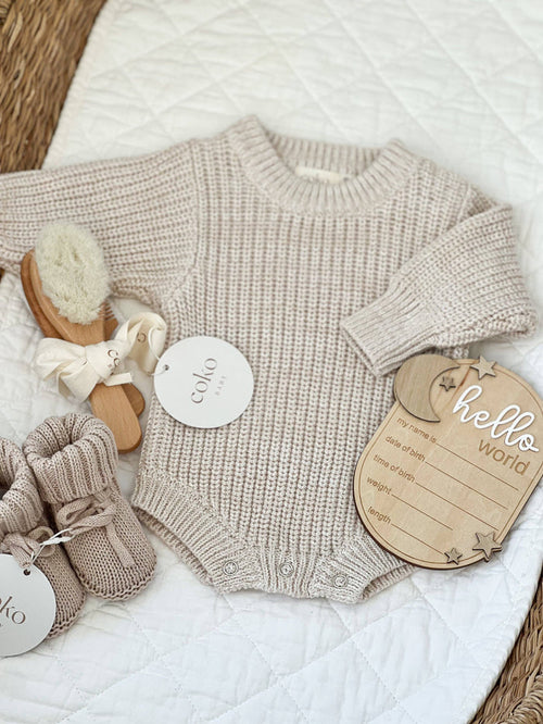 Chunky Knit Romper - OAT