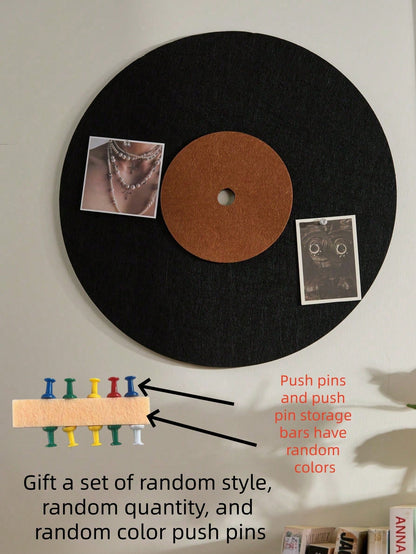 Cirelle 1PC Vinyl Record Felt Board No Drill Wall Decor Retro Classical Photo Display Bar Cafe Atmosphere Background Wall Hanging Decorations