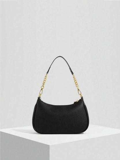 Classic Solid Color PU Waterproof Fabric, Decorated With Letter Pattern And Faux Pearl Bow Pendant, Fashionable Design, Can Be Used As Shoulder Bag, Square Bag, Ladies Wallet, Suitable For Shopping, O