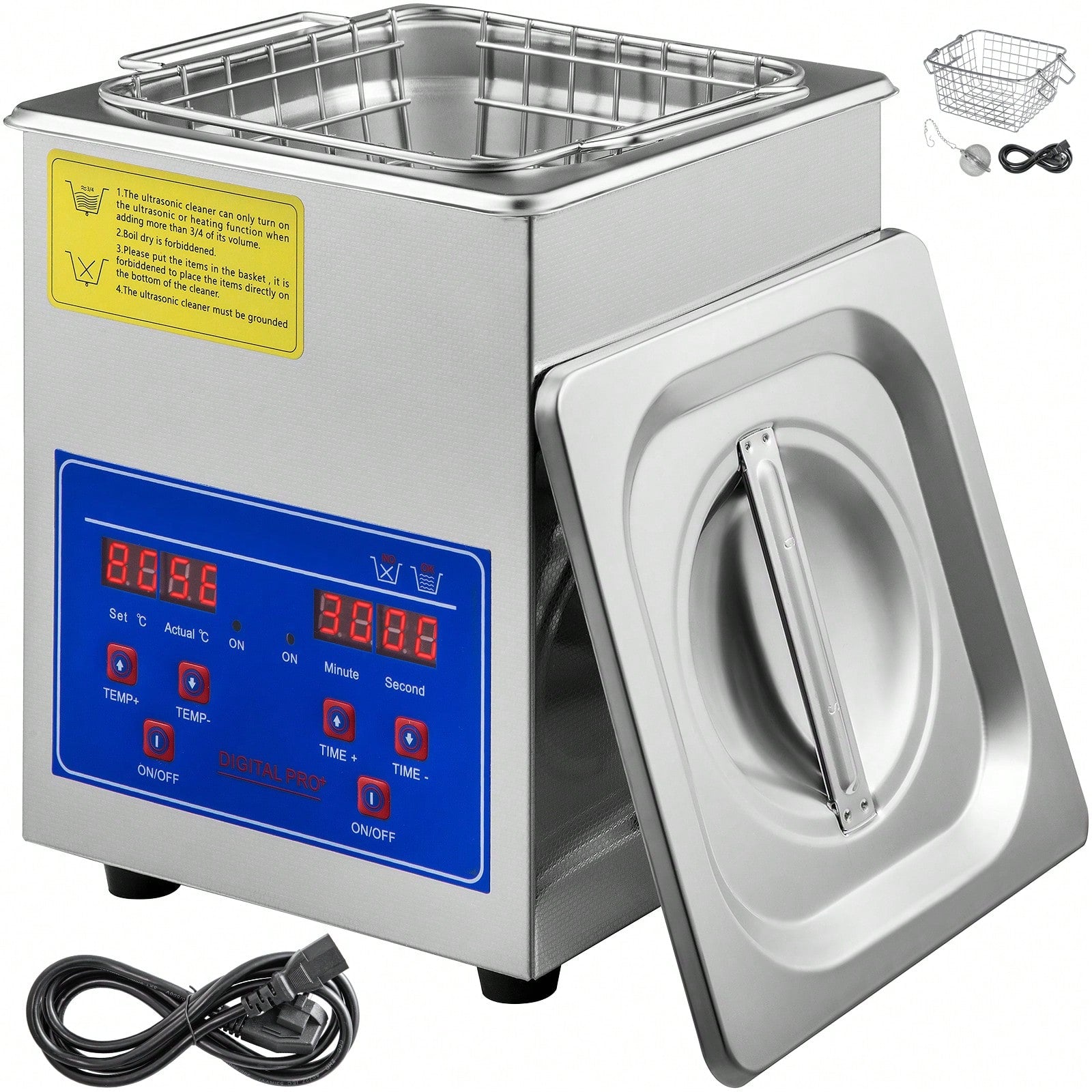 Cleaner 2L Digital Ultrasonic Parts Cleaner With Timer 40kHz Professional 304 Stainless Steel Cleaner 110V For Jewelry Watch Glasses Diamond Eyeglass Small Parts Cleaning