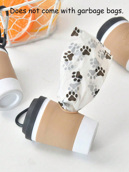 Coffee Cup Pet Waste Bag Dispenser Portable Outdoor Dog Walking Poop Bag Storage(There Are No Trash Bags)