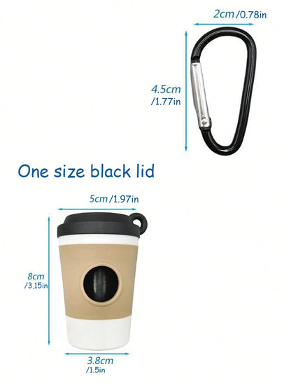 Coffee Cup Pet Waste Bag Dispenser Portable Outdoor Dog Walking Poop Bag Storage(There Are No Trash Bags)