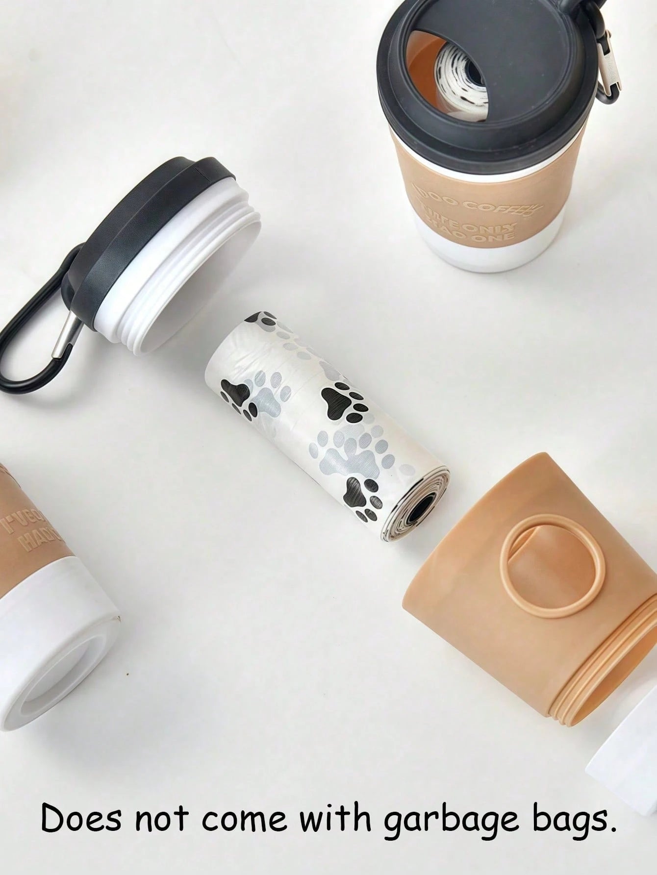 Coffee Cup Pet Waste Bag Dispenser Portable Outdoor Dog Walking Poop Bag Storage(There Are No Trash Bags)