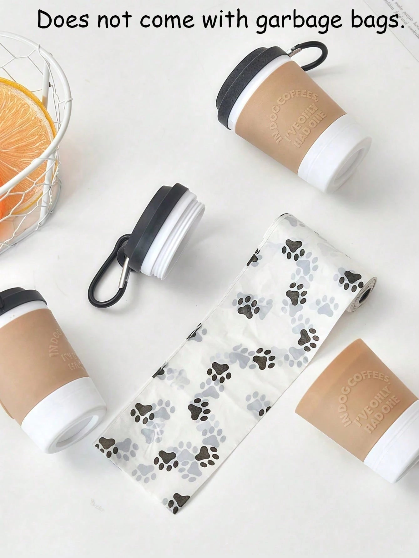 Coffee Cup Pet Waste Bag Dispenser Portable Outdoor Dog Walking Poop Bag Storage(There Are No Trash Bags)