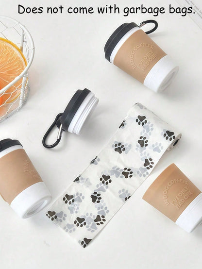 Coffee Cup Pet Waste Bag Dispenser Portable Outdoor Dog Walking Poop Bag Storage(There Are No Trash Bags)