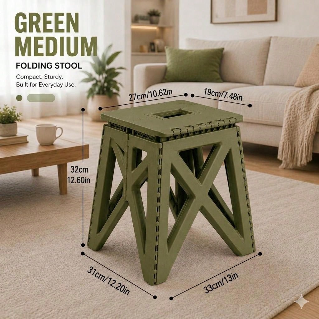 Collapsible Outdoor Folding Stool, Portable Multifunctional Seat For Camping, Picnic, Travel, Fishing& Backyard Use, Lightweight& Sturdy, Easy Storage& Stackable, Various Colors Available