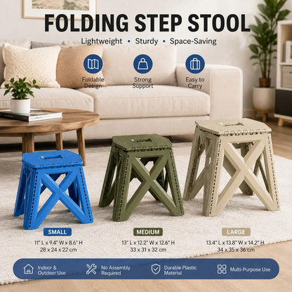 Collapsible Outdoor Folding Stool, Portable Multifunctional Seat For Camping, Picnic, Travel, Fishing& Backyard Use, Lightweight& Sturdy, Easy Storage& Stackable, Various Colors Available