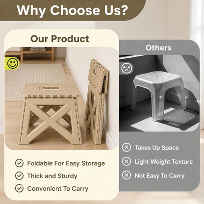 Collapsible Outdoor Folding Stool, Portable Multifunctional Seat For Camping, Picnic, Travel, Fishing& Backyard Use, Lightweight& Sturdy, Easy Storage& Stackable, Various Colors Available