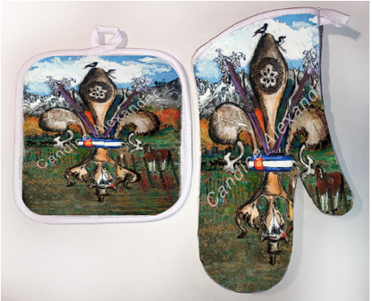 Pot Holder & Oven Mitt Set