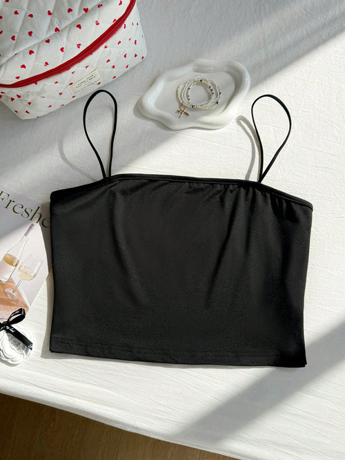Comfortcana Plus Solid Crop Cami Top