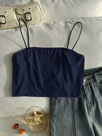 Comfortcana Plus Solid Crop Cami Top