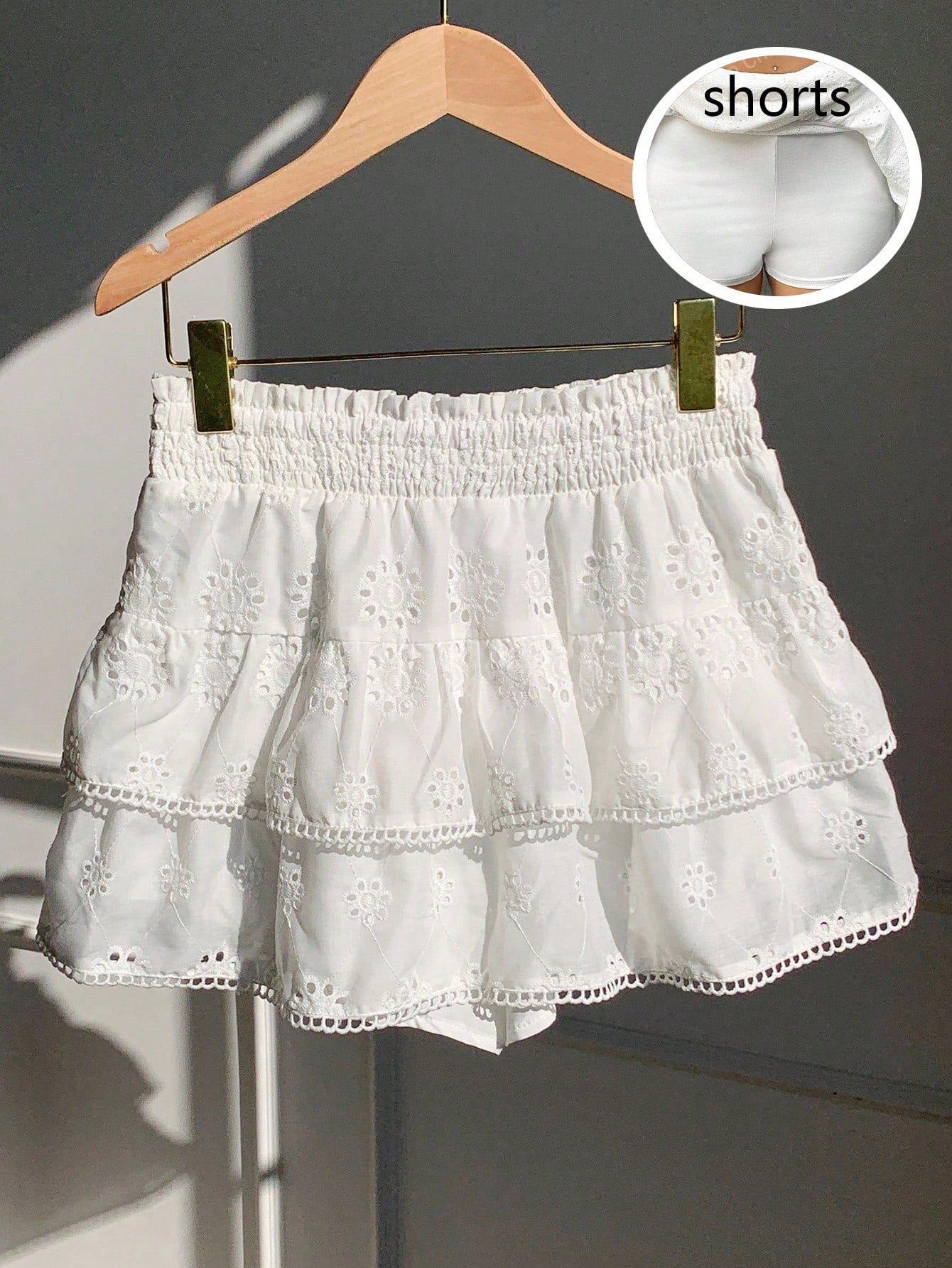 Comfortcana White Woven Women's Beach Vacation Skirt,White Mini Skirt