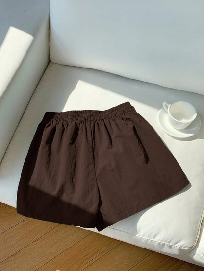 Comfortcana Women's Elastic Waist Side Stripe Casual Shorts