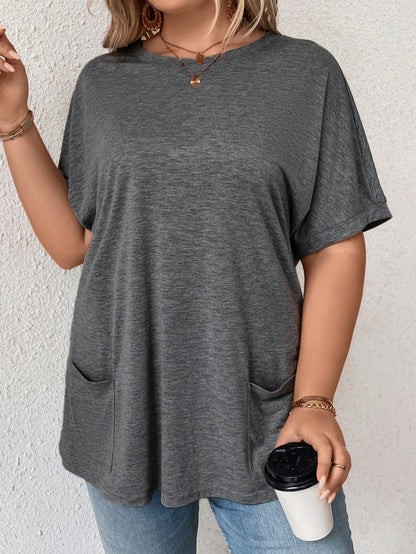 Comfylo Plus Solid Batwing Sleeve Tee