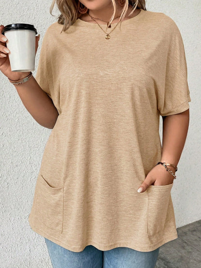 Comfylo Plus Solid Batwing Sleeve Tee